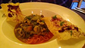 Blackeyed pea & squash curry at Alvarium in Manchester