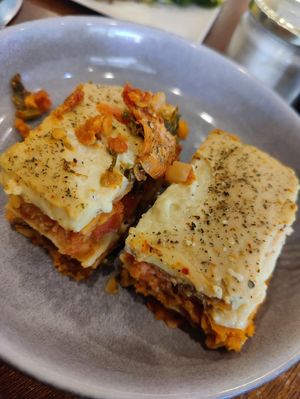 Lasagne at 1Two1 Vegan Café in Springwood