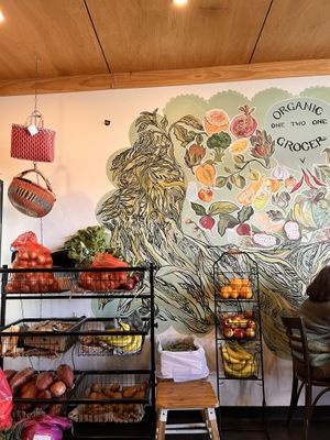 Wall art  at 1Two1 Vegan Café in Springwood