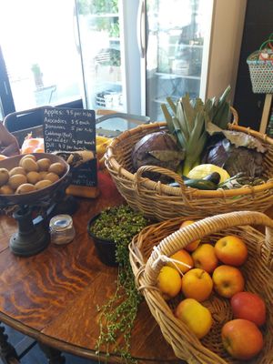Org fruit and veggies at 1Two1 Vegan Café in Springwood