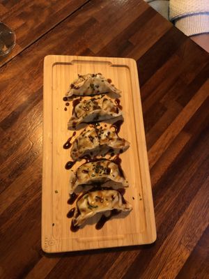 Gyozas  at Blu Bar in Barcelona