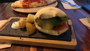 Burger  at Blu Bar in Barcelona