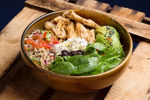 Plant Protein Buddha Bowl at Blu Bar in Barcelona