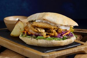 Heüra Chicken Burger at Blu Bar in Barcelona