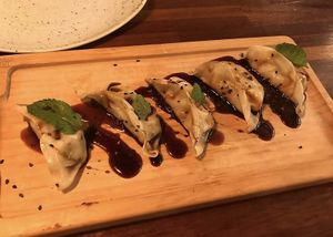 Gyozas  at Blu Bar in Barcelona