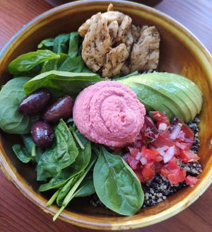 Plant Protein Buddha bowl at Blu Bar in Barcelona