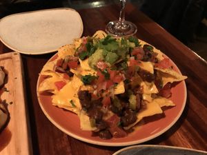 Nachos guacamole  at Blu Bar in Barcelona