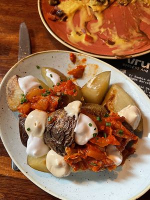 Kimchi patatas bravas! So good at Blu Bar in Barcelona