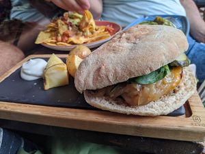 Sandwich & Nachos at Blu Bar in Barcelona