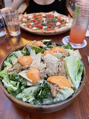 Ceasar Salad & Mocktail  at Blu Bar in Barcelona