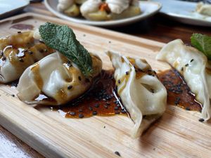 Gyozas  at Blu Bar in Barcelona