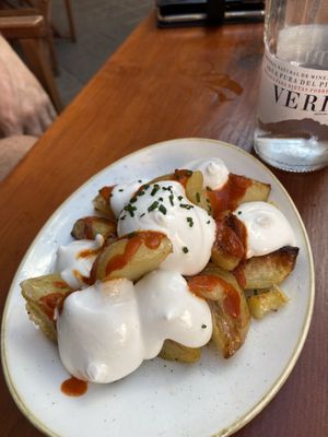 Patatas Bravas 😍  at Blu Bar in Barcelona