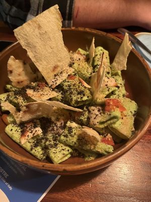 funky pasta bowl  at Blu Bar in Barcelona