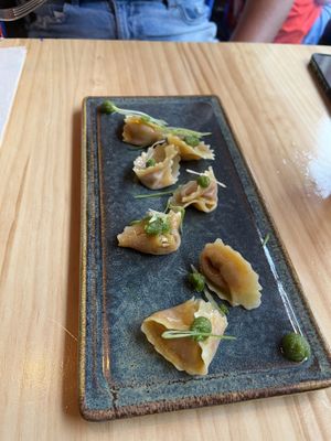 mediterranean gyozas  at Blu Bar in Barcelona