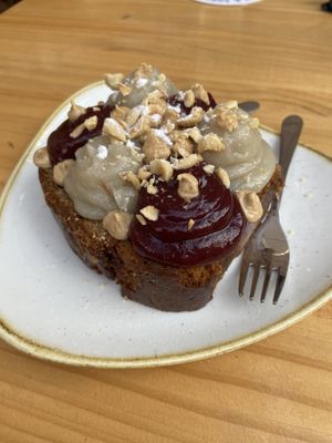 banana bread   at Blu Bar in Barcelona