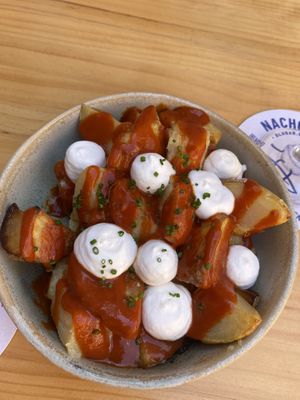 Patatas bravas  at Blu Bar in Barcelona