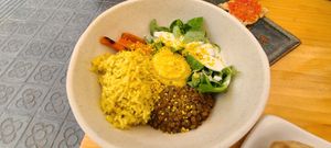 Plant Protein Buddha bowl at Blu Bar in Barcelona