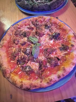 Aubergine pizza  at Blu Bar in Barcelona
