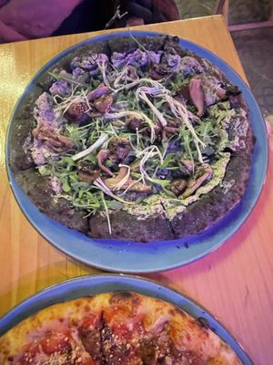 Truffle and mushroom pizza  at Blu Bar in Barcelona