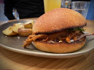 Pulled Pork Sandwichh  at Blu Bar in Barcelona