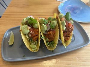 Crunchy tacos  at Blu Bar in Barcelona