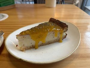 Passion fruit cheesecake   at Blu Bar in Barcelona