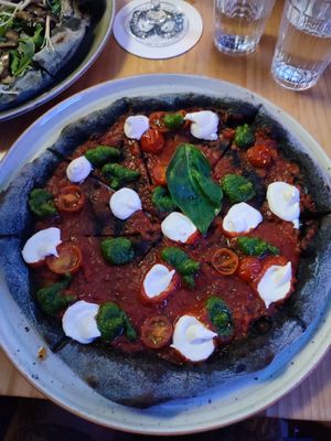 Tasty and delicious pizza. at Blu Bar in Barcelona