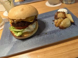 Best burger ever!  at Blu Bar in Barcelona