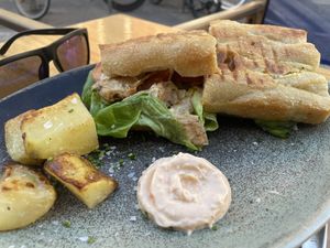 Heura focaccia  at Blu Bar in Barcelona