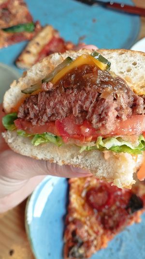 Burger at Blu Bar in Barcelona