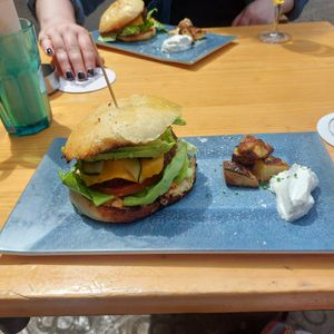 Famous Veggie Burger at Blu Bar in Barcelona