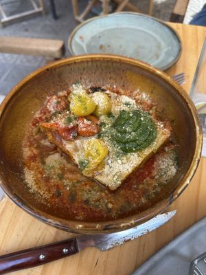 Lasagna  at Blu Bar in Barcelona