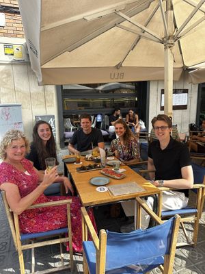The crew  at Blu Bar in Barcelona