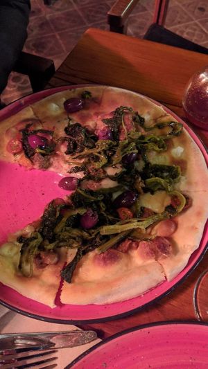 Pizza at Blu Bar in Barcelona