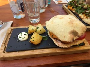 Veggie burger at Blu Bar in Barcelona