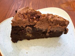 Brownie with nutella mousse at Blu Bar in Barcelona