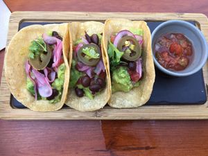 Avocado and black bean tacos at Blu Bar in Barcelona