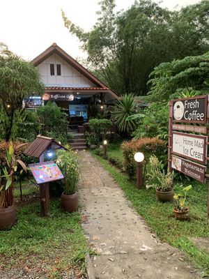 Outside at Rafflesia Cafe in Khao Sok