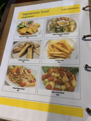 Menu at Rafflesia Cafe in Khao Sok