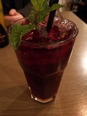 Homemade Blueberry Ice Tea at Chay Vegan Kitchen in Nuremberg
