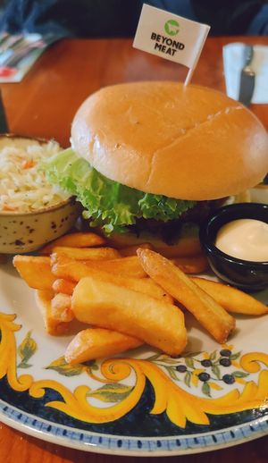 Beyond meat vegan burger at Orzo in Warsaw