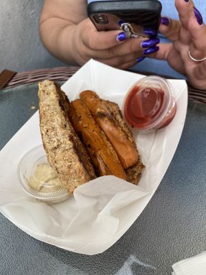 Veggie Hot Dog. at Sugar Apple Organic Cafe in Key West
