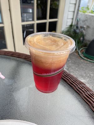 Fresh Pressed Organic Apple Juice. at Sugar Apple Organic Cafe in Key West