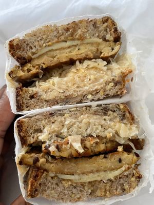 Tempeh Reuben sandwich  at Sugar Apple Organic Cafe in Key West