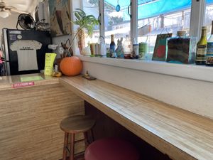 Bar seating at Sugar Apple Organic Cafe in Key West