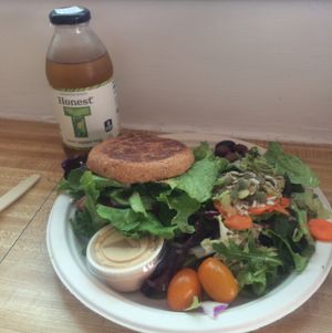 veggie burger  at Sugar Apple Organic Cafe in Key West