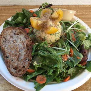 Hummus salad with tahini dressing at Sugar Apple Organic Cafe in Key West
