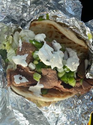 Meatless gyro with vegan tzaziki sauce  at The Halal Guys in Countryside
