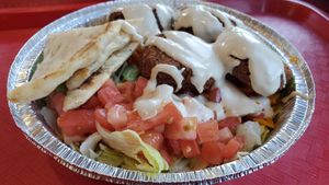 small falafel platter at The Halal Guys in Countryside