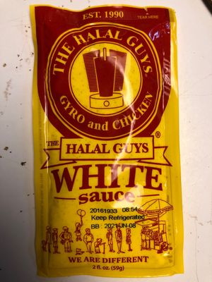 Non-vegan sauce given with falafel. at The Halal Guys in Countryside